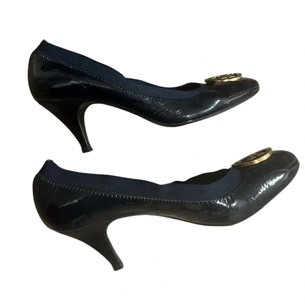 Tory Burch Caroline Mid Height Patent Leather Pumps 9,5